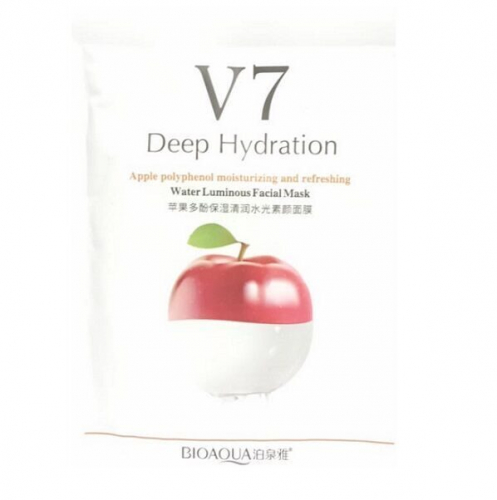 Маски для лица Тканевая BIOAOUA  V 7 Deep Hydration Apple polyphenol moisturizing and refreshing