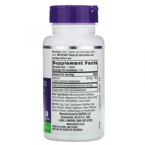 Natrol, DHEA (ДГЭА), 25 мг, 180 таблеток