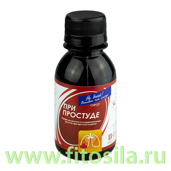 Сироп При простуде 100 мл (экстракты девясила, зверобоя, подорожника, солодки, шиповника, малины, эхинацеи, сахарный сироп)