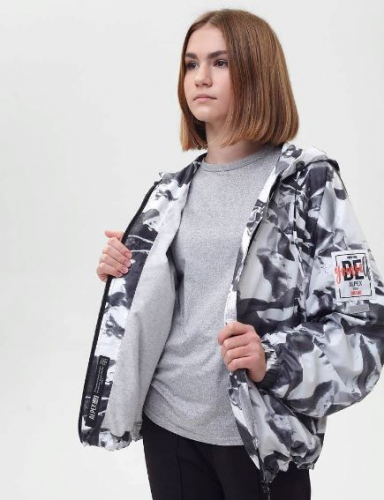 КВ1192 куртка ветрозащитная для девочки принт ПЛАСТИК