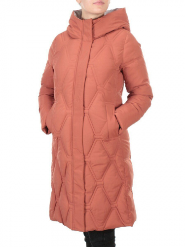 2158 TERRACOTTA Пальто зимнее облегченное женское YINGPENG (150 гр. холлофайбер) размер S - 42российский