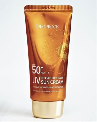 DEOPROCE UV DEFENCE SOFT DAILY SUN CREAM SPF50+ PA++++ Солнцещзащитный крем 70г