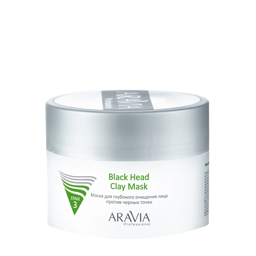 ARAVIA Маска для глубокого очищения лица против черных точек / Black Head Clay Mask 150 мл