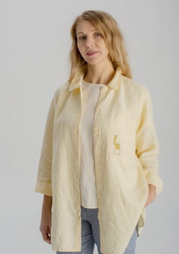 блузка 3259а белый; светло-желтый