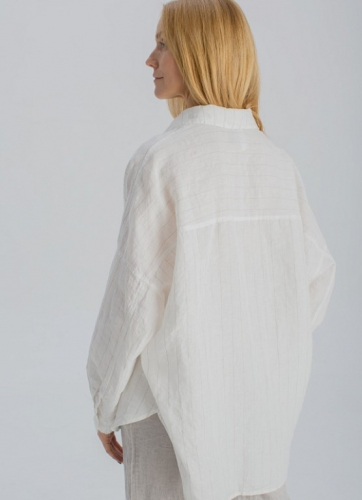 блузка 3408 белый; белый в полоску
