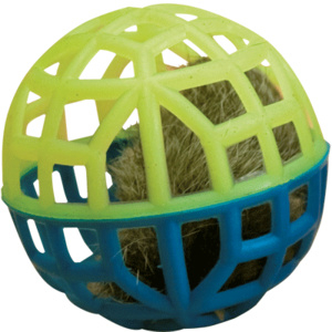 Зооник Игрушка для кошек Мяч-сетка с бубенчиком и мехом