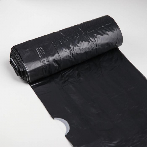 Мешки для мусора с завязками «Люкс», 35 л, 25 мкм, 45×58 см, ПВД, 15 шт, цвет чёрный