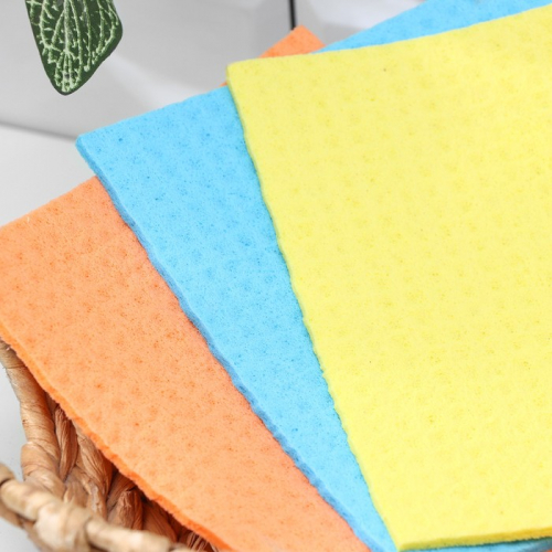 Набор салфеток из целлюлозы губчатых для влажной уборки Доляна, 15×17 см, 3 шт
