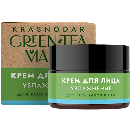Крем для лица Увлажнение с маслом семян зелёного чая и гиалуроновой кислотой для всех типов кожи 50г