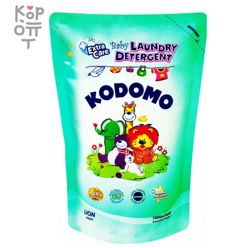 LION Kodomo - Жидкое средство для стирки 1000мл., для детских вещей дополнительный уход, мягкая упаковка