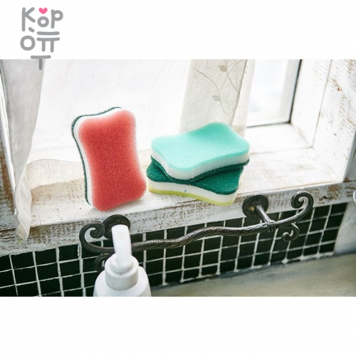 SB CLEAN&CLEAR - Губка для мытья посуды №099 Triple Multi - 11,5см*7,5см*2,5см., с абразивным слоем