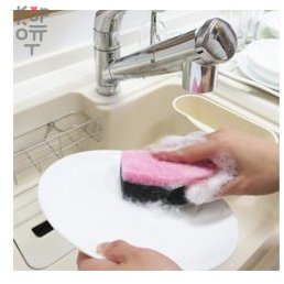 TOWA Kitchen NEO Губка для мытья посуды (розовая)