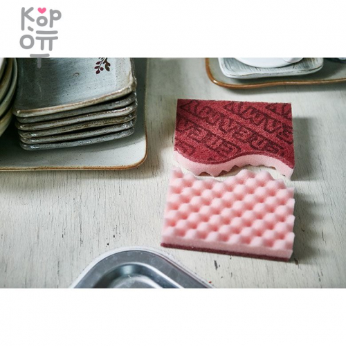 SB CLEAN&CLEAR - Губка для мытья посуды №503 Double faced Fine двухсторонняя, с антибактериальным эффектом