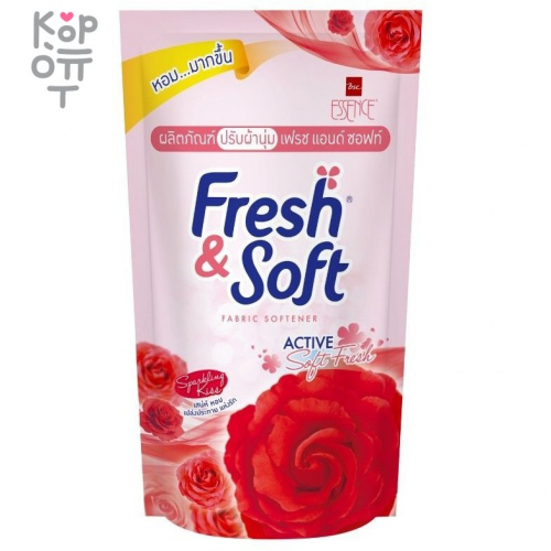 LION Essence Fresh & Soft Sparkling Kiss(Red Rose) - Кондиционер для белья 600мл., мягкая упаковка
