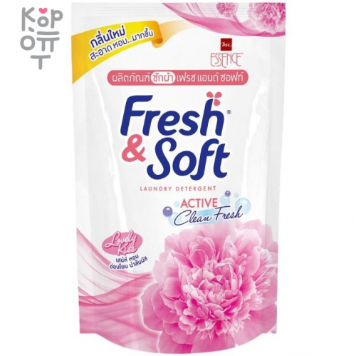 LION Essence Fresh & Soft Lovely Kiss Pink Elegance - Средство для стирки жидкое 400мл., мягкая упаковка