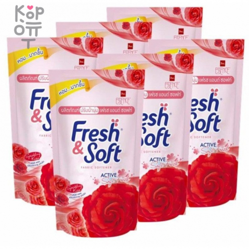 LION Essence Fresh & Soft Sparkling Kiss(Red Rose) - Кондиционер для белья 600мл., мягкая упаковка