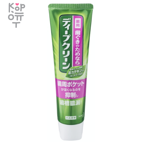 KAO Deep Clean medicated toothpaste - Лечебная зубная паста с освежающим вкусом зеленого чая с мятой, 100гр.