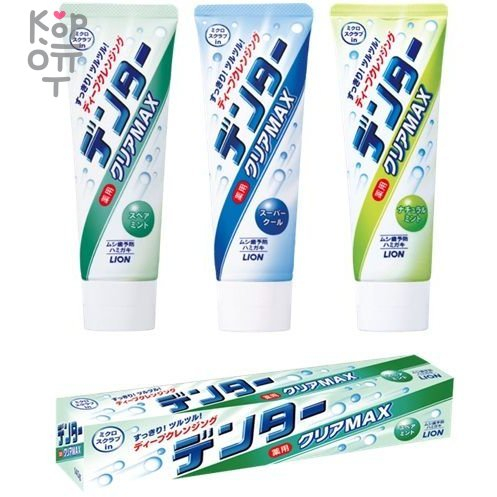 LION Dental Clear Max Natural Mint Зубная паста с микрогранулами для защиты от кариеса, 140гр.