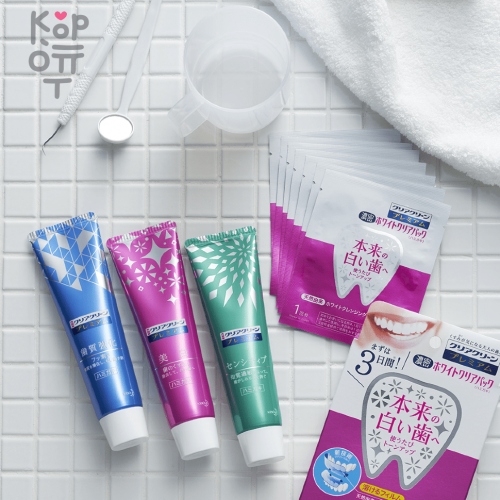 KAO Clear Clean Premium Whitening - Лечебная отбеливающая зубная паста с элегантным ароматом жемчужной мяты, 100гр.