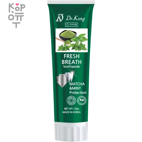 Dr.Kang Fresh Breeth toothpaste Matcha & Mint Protection - Зубная паста Свежее дыхание Ментол 120гр.