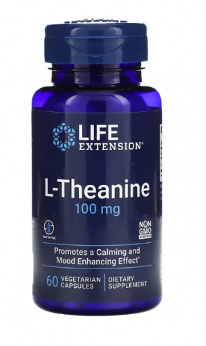 Life Extension, L-теанин, 100 мг, 60 растительных капсул