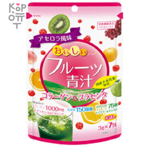 Yuwa Delicious Fruit Aojiru Collagen & Placenta Концентрат для приготовления безалкогольных напитков 