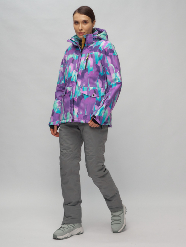 Горнолыжный костюм женский фиолетового цвета 02302-1F
