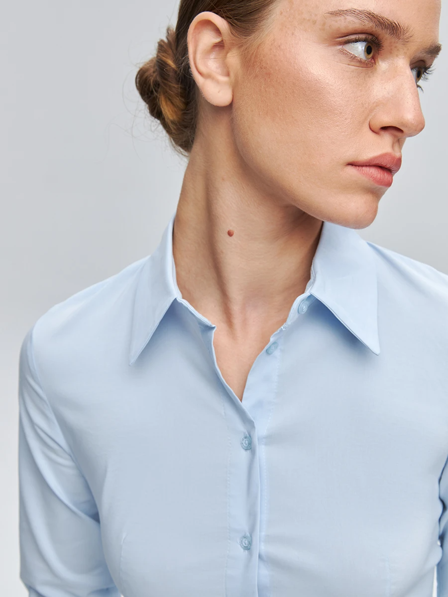 Ст.цена 1390р Рубашка из смесового хлопка Голубой 51.420.2782.036.1