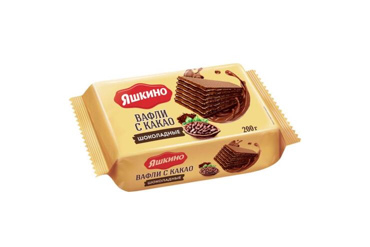 «Яшкино», вафли с какао, шоколадные, 200 г