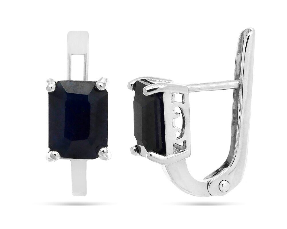 Серьги из серебра сапфир корунд, SL-RIC52