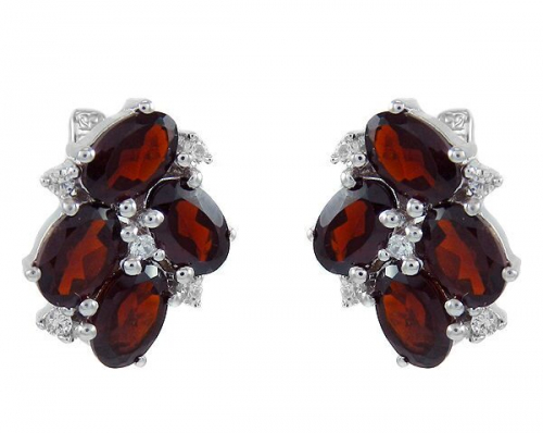 Серьги из серебра гранат, Пафос