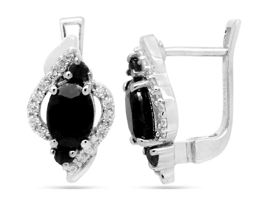 Серьги из серебра сапфир корунд, Антонина