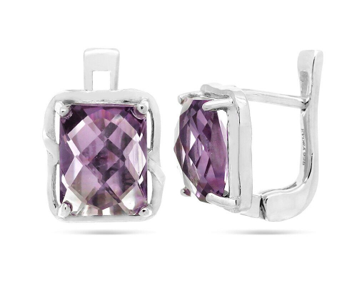 Серьги из серебра аметист, Заира