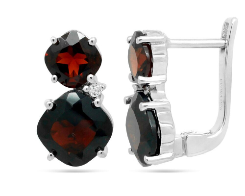 Серьги из серебра гранат, Пенелопа