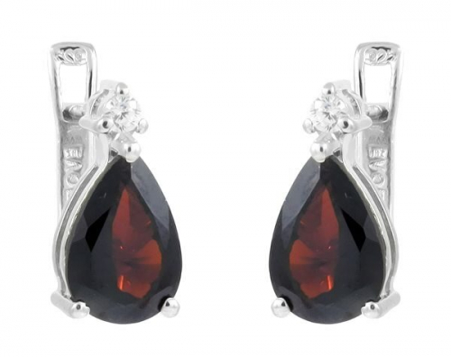 Серьги из серебра гранат, Трель