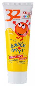ЗУБ.ПАСТЫ A001-294 32 ЖЕМЧУЖИНЫ JUNIOR Укрепление эмали Джуси-фрут 6-12 лет 75г