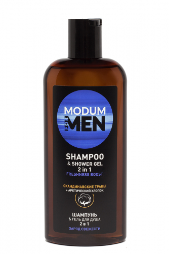 MODUM FOR MEN C076-534 Шампунь & гель для душа 2 в 1, Заряд свежести, 265г/20