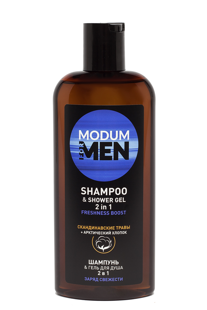 MODUM FOR MEN C076-534 Шампунь & гель для душа 2 в 1, Заряд свежести, 265г/20