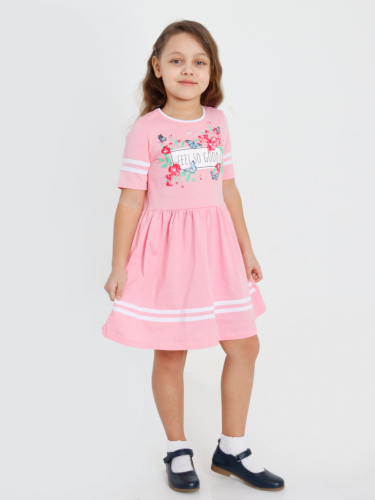 ПЛ-606/1 Платье Мариэтта-1 с шелкографией Светло-розовый