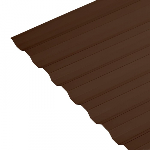 Поликарбонат монолитный, кровельный, трапеция 0.8 мм, 2 × 1,05 м, коричневый