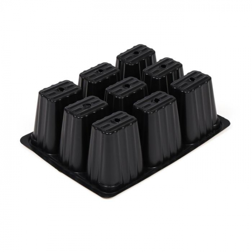Кассета для рассады Greengo на 9 ячеек, по 80 мл, пластиковая, чёрная, 18 × 13 × 6 см