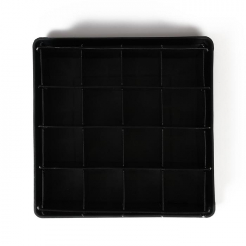 Набор для рассады: пластиковая вставки на 16 ячеек, по 130 мл, пластиковый чёрный поддон, 26,5 × 26,5 × 3 см