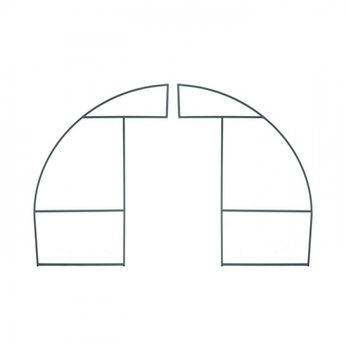 Каркас арочной теплицы из металла для дачи, 4 × 3 × 2 м, сбор без сварки, половинчатые арки, профиль 20 × 20 мм