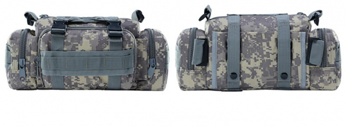 Сумка тактическая, В18*Ш30*Г8см, с крепежом на рюкзак, цв.серый пиксель (82-008)