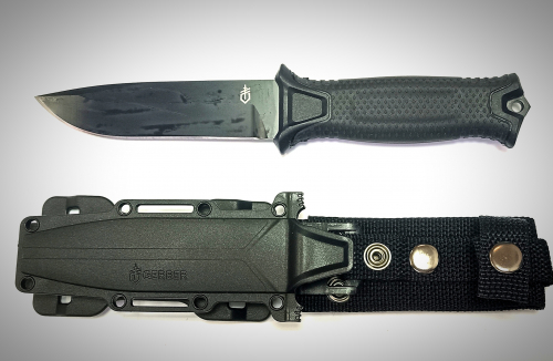 Нож BG-8, рукоять пластик -12см, длина-24см, в пласт. чехле, цв. черный (BG-8)(83-006)