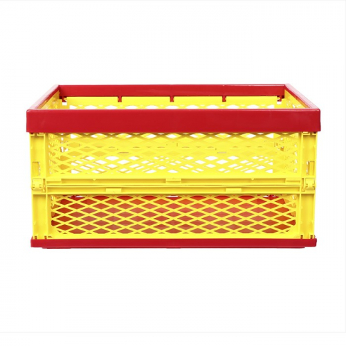 Ящик складной, пластиковый, 47 × 34,5 × 23 см, на 30 кг, красно-жёлтый