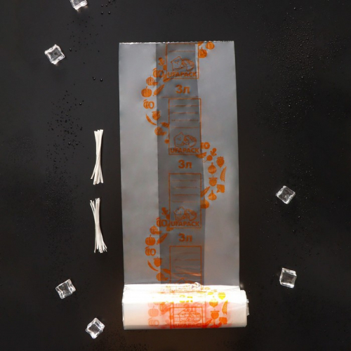 Пакеты для заморозки продуктов «Уфа ПАК», 3 литра, 25×35 см, 35, с клипсами