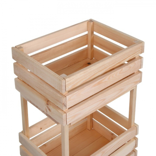 Ящик для овощей, 100 × 40 × 30 см, деревянный, трехуровневый