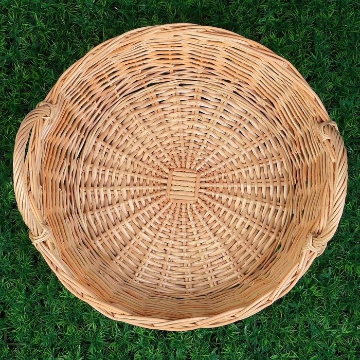 Корзина «Ушат», №4, Dдно= 29 см, Dверх=38 см, H=10 см, ручное плетение, лоза