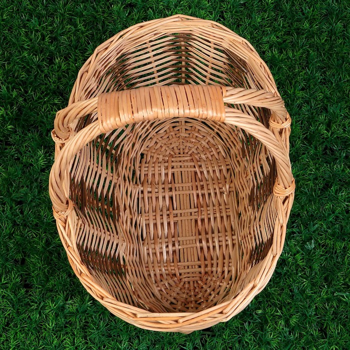 Корзина «Пикник», дно:32×15 см, верх:42×28 см, H=21/37 см, лоза